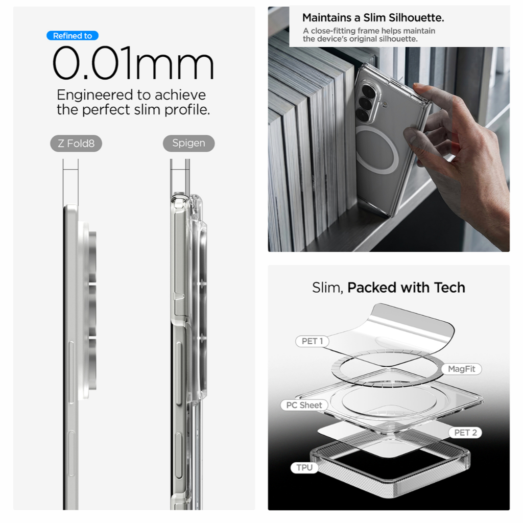 SPIGEN Case for Samsung Galaxy Z Fold 8 Ultra 7 Spigen Ultra Hybrid Pro Magfit Casing Clear Anti Shock - Gambar 3