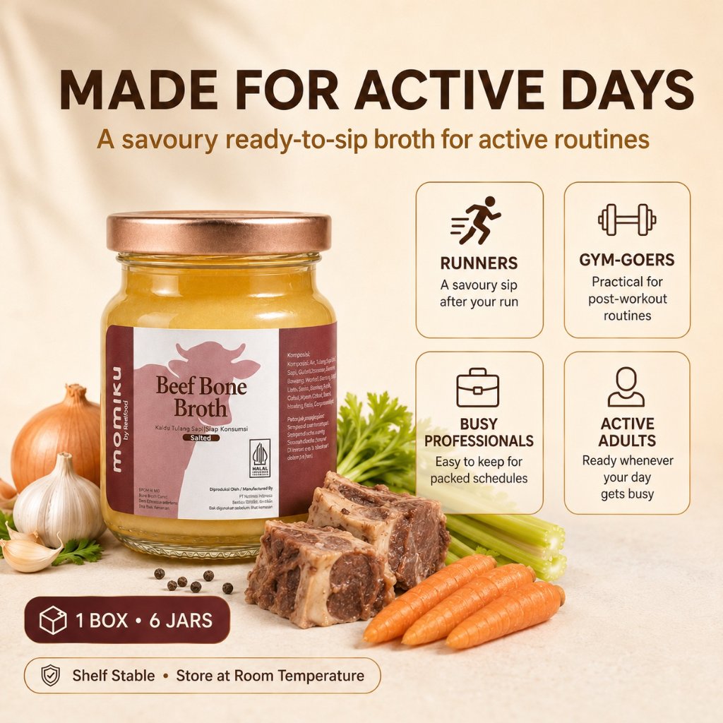 Realfood Momiku SALTED Beef Bone Broth Tanpa Freezer I Beef Bone Broth Salted I BB & Growth Booster / ANTI GTM / KALDU MPASI / Booster untuk Anak - Gambar 2