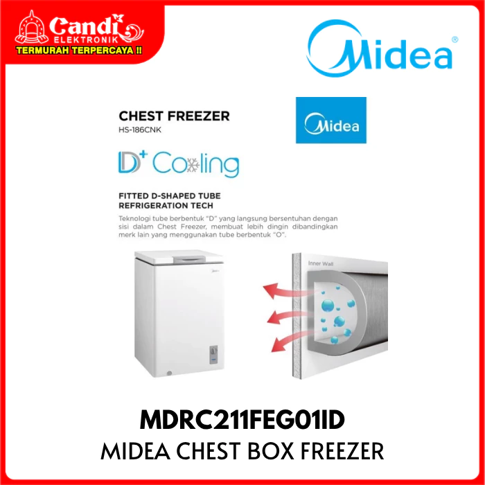MIDEA Chest Box Freezer 143 Liter Inverter Quattro MDRC211FEG01ID - Gambar 2
