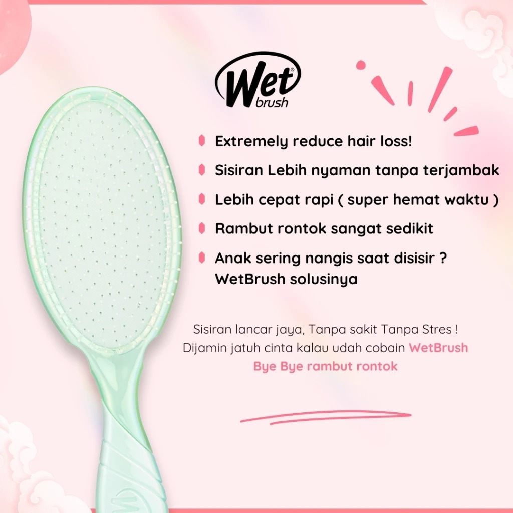 Wet Brush Sisir Pro Detangler Holographic Pink - Gambar 3