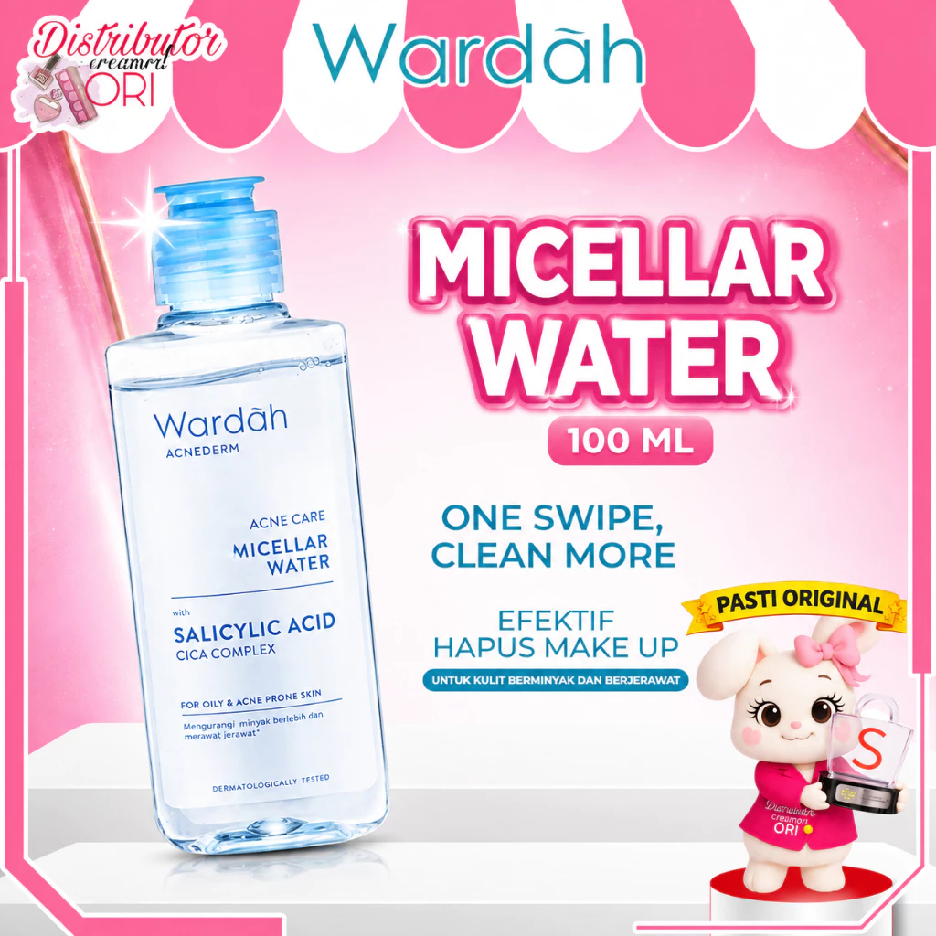 Wardah Acnederm Acne Care Micellar Water 100ML / Distributor Cream Ori