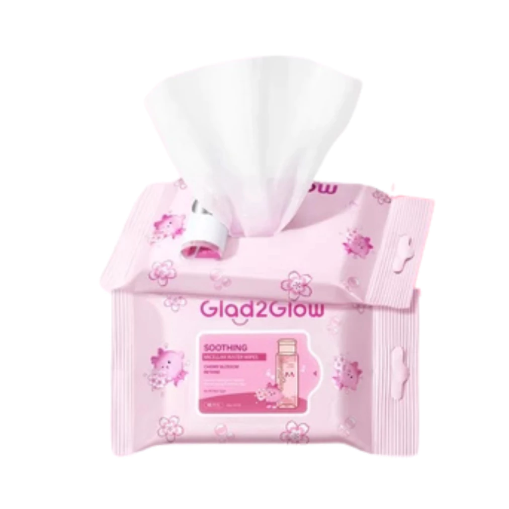 GLAD2GLOW Water Wipes Micellar Water Hapus Makeup Waterproof 10S / Distributor Cream Ori - Gambar 3