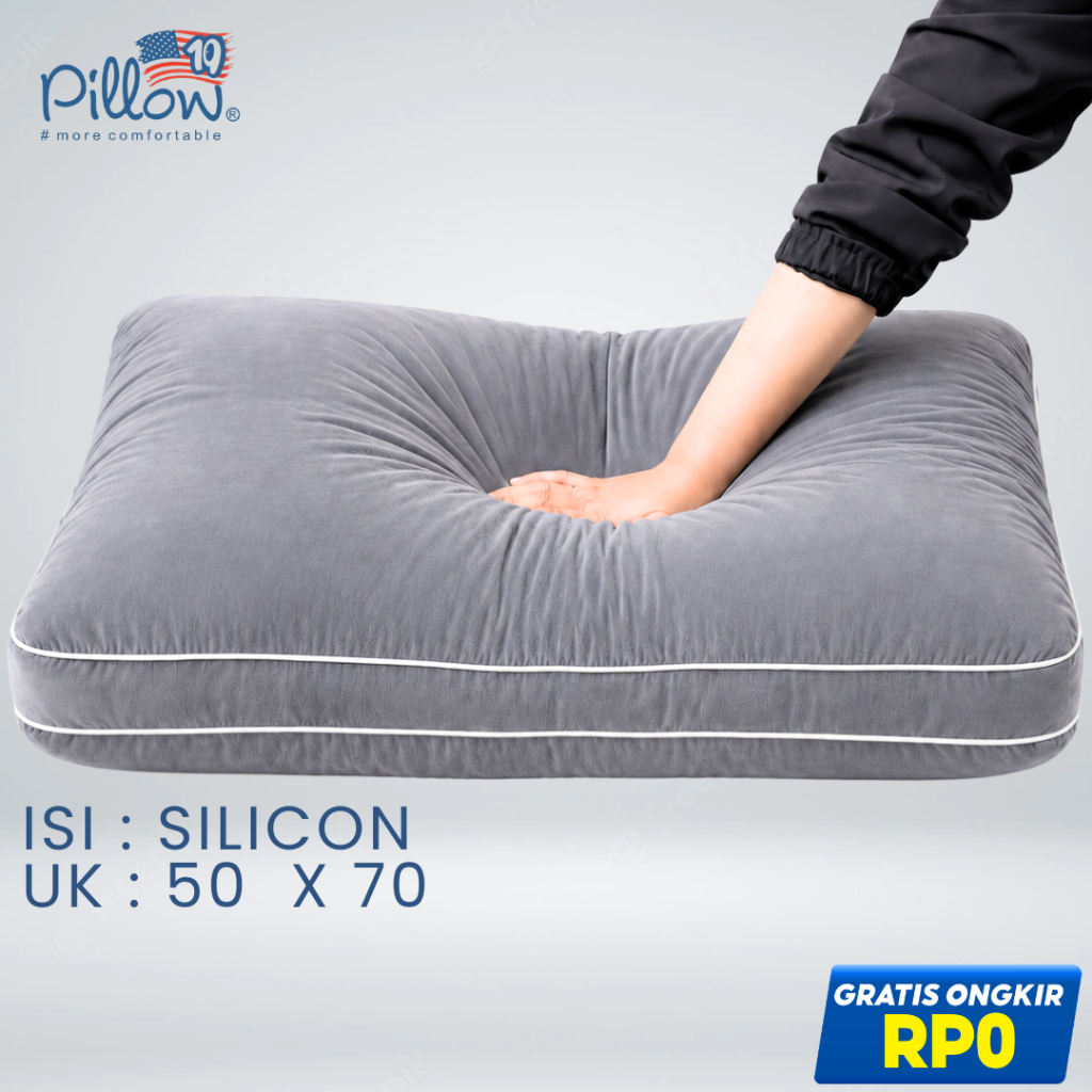 109 Pillow - Bantal Tidur Hotel Jumbo Double List - Isi Silikon Grade A - Ukuran 50x70 cm - Gambar 4