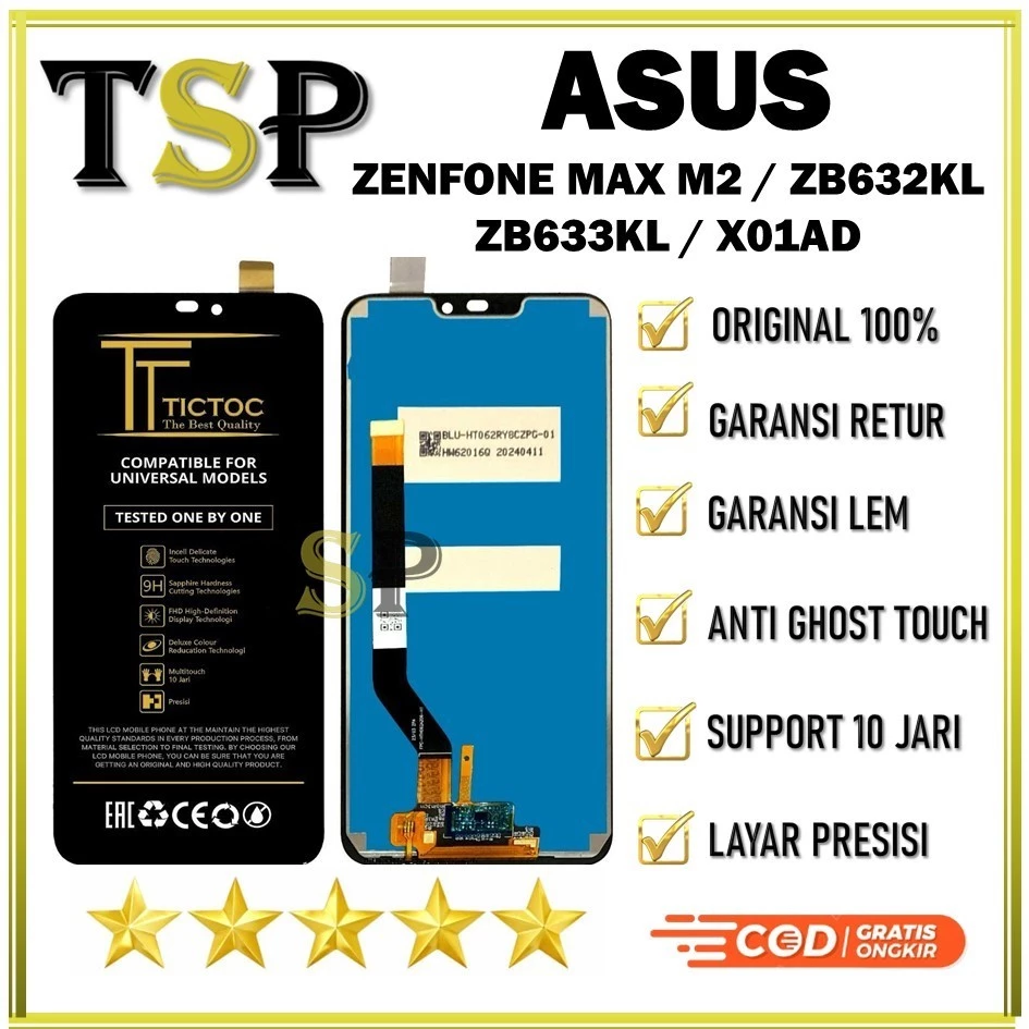 LCD TOUCHSCREEN ASUS ZENFONE MAX M2 / ZB632KL / ZB633KL / X01AD COMPLETE ORIGINAL 100% FULL SET