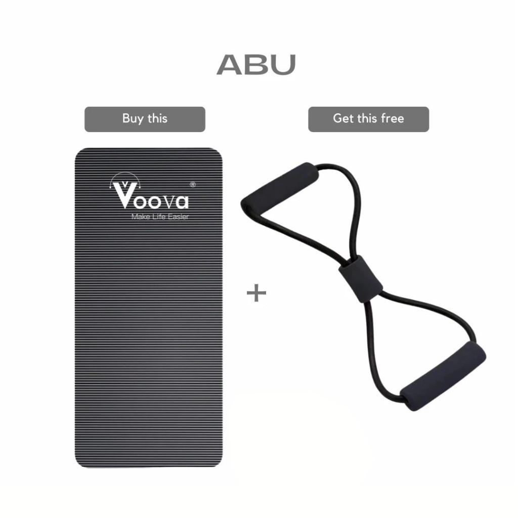 VOOVA Yoga Mat Set NBR Matras Tali Elastis - Gambar 3