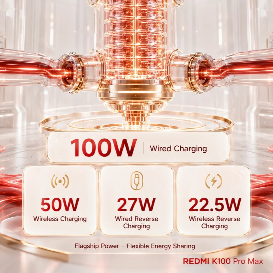 Redmi K100 Pro Max 5G 6.9''AMOLED 185HZ Snapdragon 8 Elite Gen 5 9070mAh 100W 200MP Main 50MP Telefoto - Gambar 4