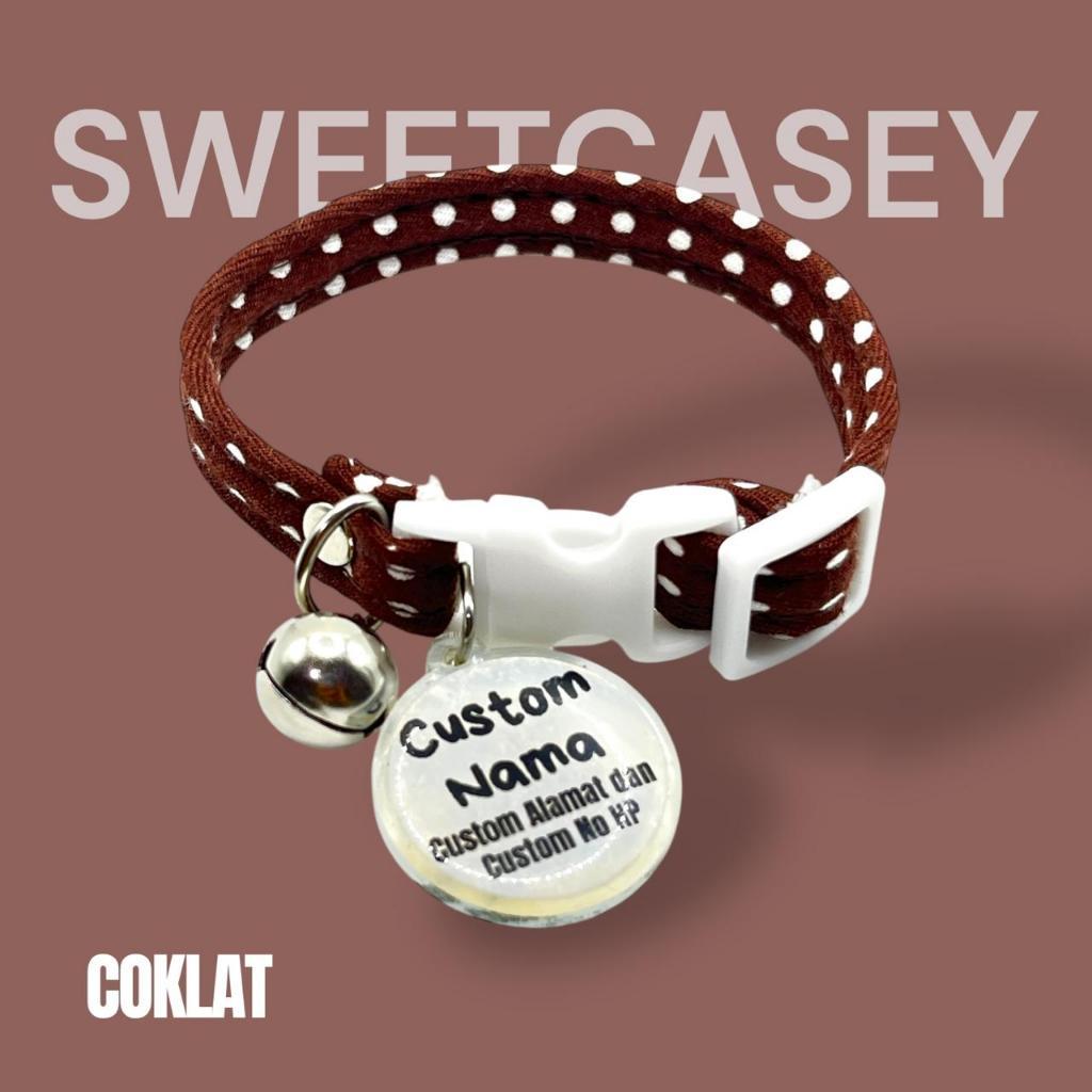 KALUNG KUCING CUSTOM NAMA/POLKA CAT NECKLACE/KALUNG KUCING/ KALUNG KUCING FREE NAMA - Gambar 4