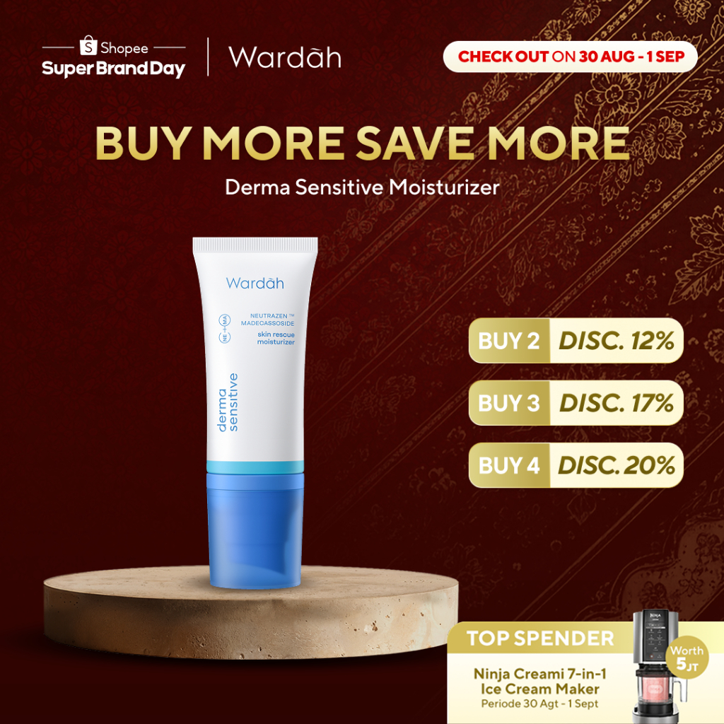 WARDAH Derma Sensitive Skin Rescue Moisturizer Neutrazen + Madecassoside 50g - Meredakan dan Menenangkan Jerawat serta Kemerahan, Improve Skin Barrier, Soothing Skin, Deep Hydration, Mengunci Kelembapan Kulit - Skincare - Gambar 2