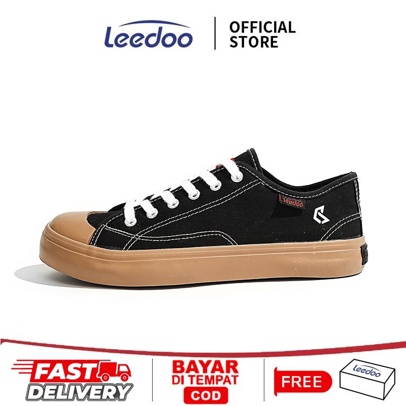 Leedoo Sepatu Kets Sneakers Causal Sepatu Sekolah Kanvas Original Sepatu Cowok Kekinian MC308