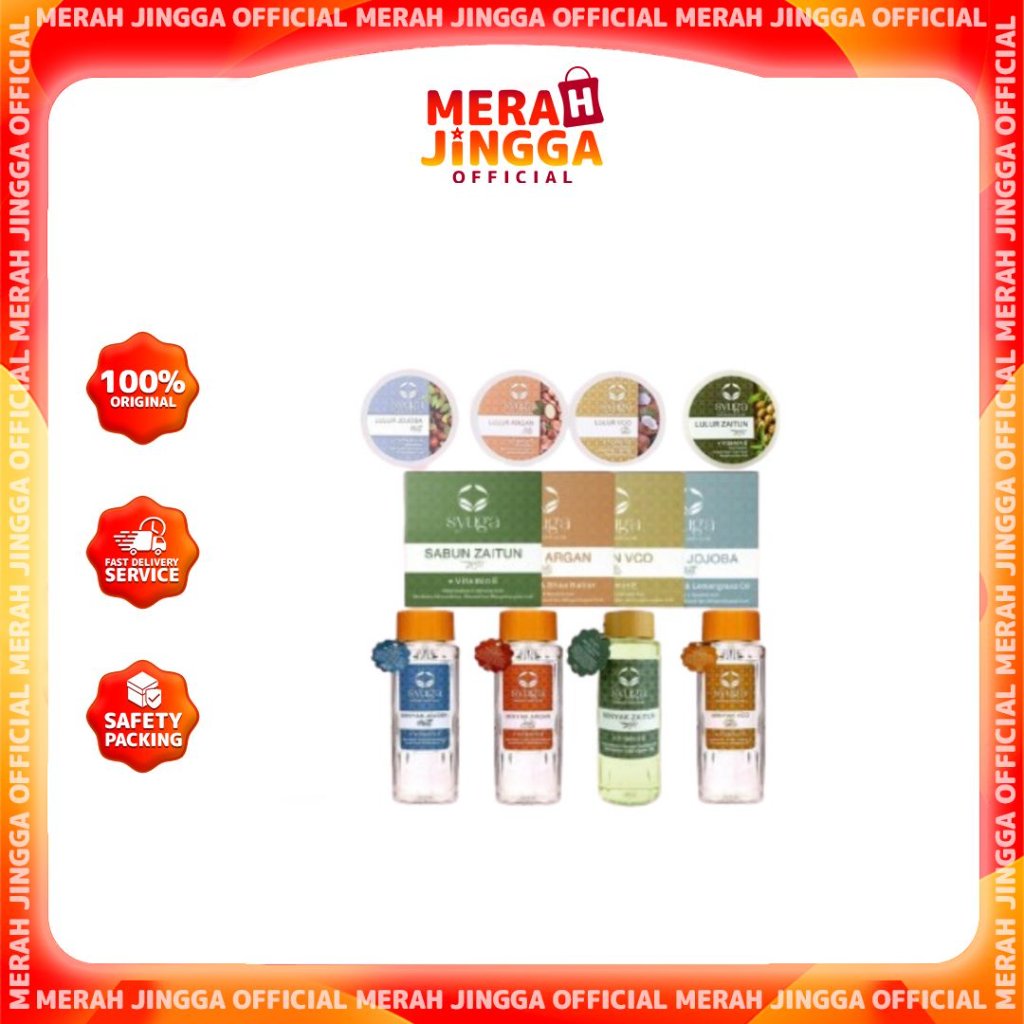 Syuga Series Minyak Zaitun Vitamin E Minyak Jojoba VCO Shampoo Sabun Bar / Merah Jingga Official
