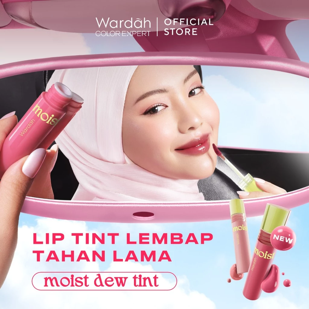 WARDAH Lip Tint Moist Dew Tint 3 g - Bibir Lembab - Tahan 24 Jam - Liptint Lip Stain Lipgloss Lip Matte Lipstik Lip Cream Lipcream - Liptin Anak Sekolah - Glossy Longlasting Waterproof - Makeup - Gambar 2