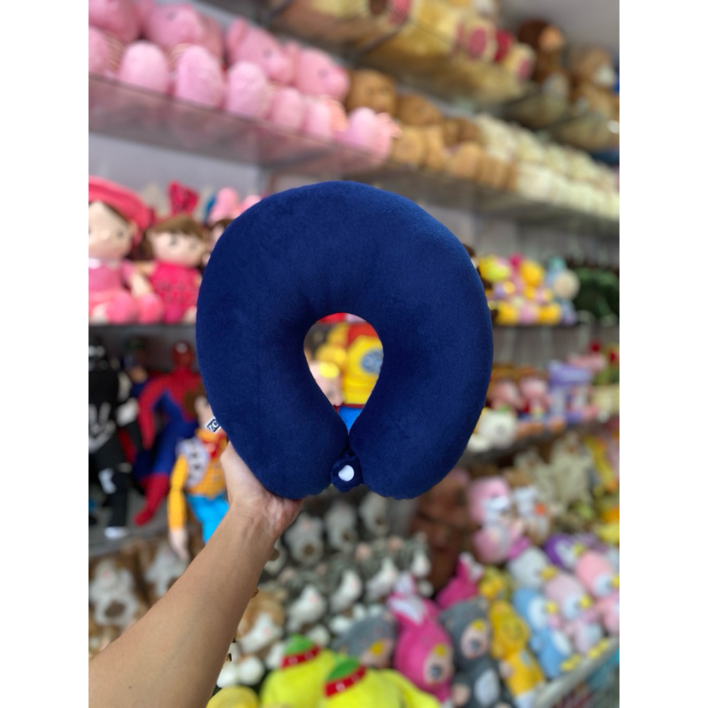 NEW COLOR/ Neck Pillow Travel Pillow Navy Color Button NEWEST MODEL ...