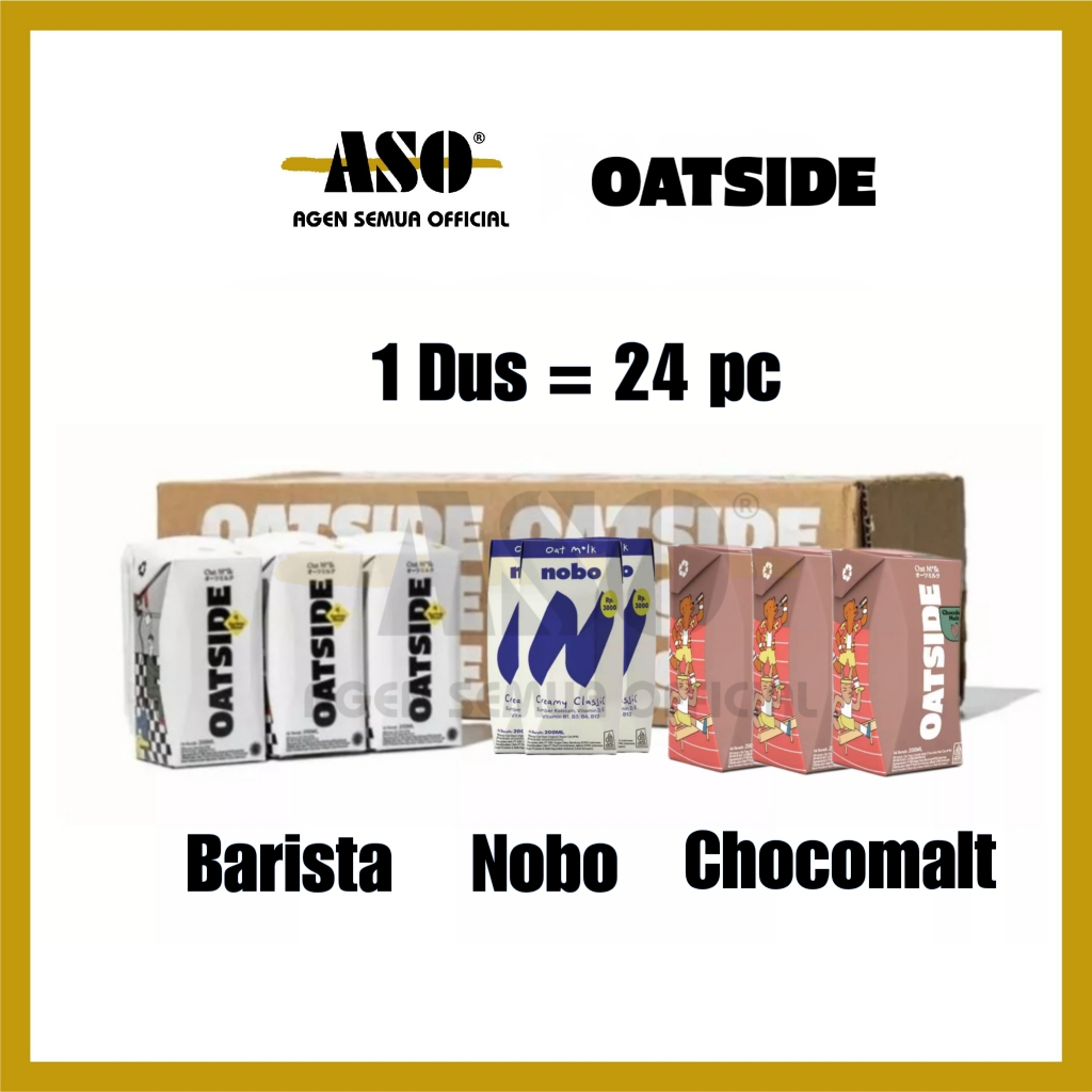 DUS SUSU OATSIDE NOBO oat milk creamy susu oat 200ml by oatside ( ISI 24 ) TERMURAH PROMO !!!