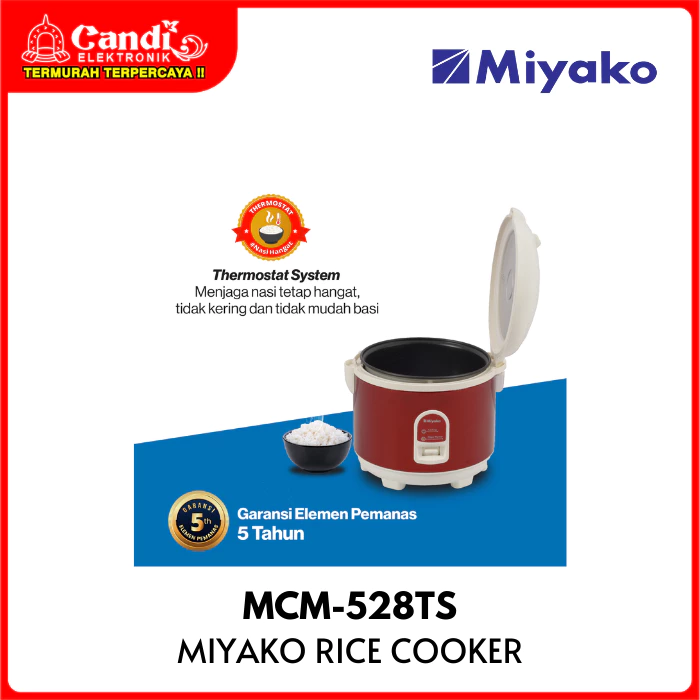 MIYAKO Rice Cooker 1,8 Liter Penanak Nasi Non Stick MCM-528TS - Gambar 2