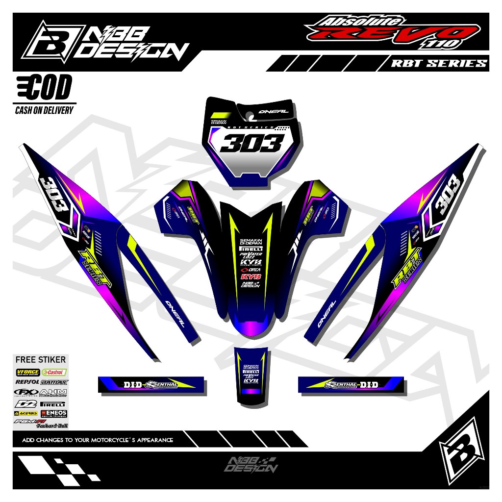 RBT REVO ABSOLUT Striping Stickers Modified Duck Striping Stickers RBT ...