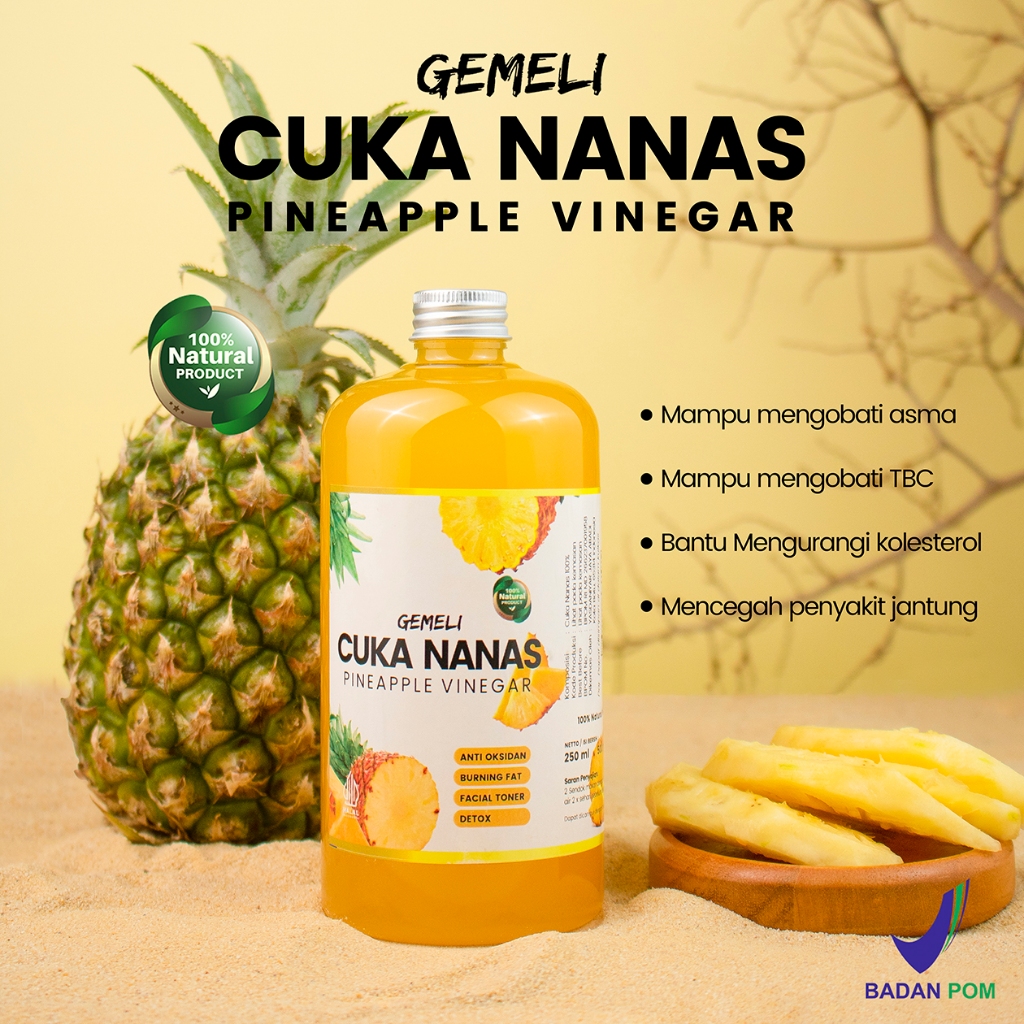 Paket Cuka Nanas Asli 500ml Cuka Apel Original 500ml Sari Lemon California 500ml - Gambar 2