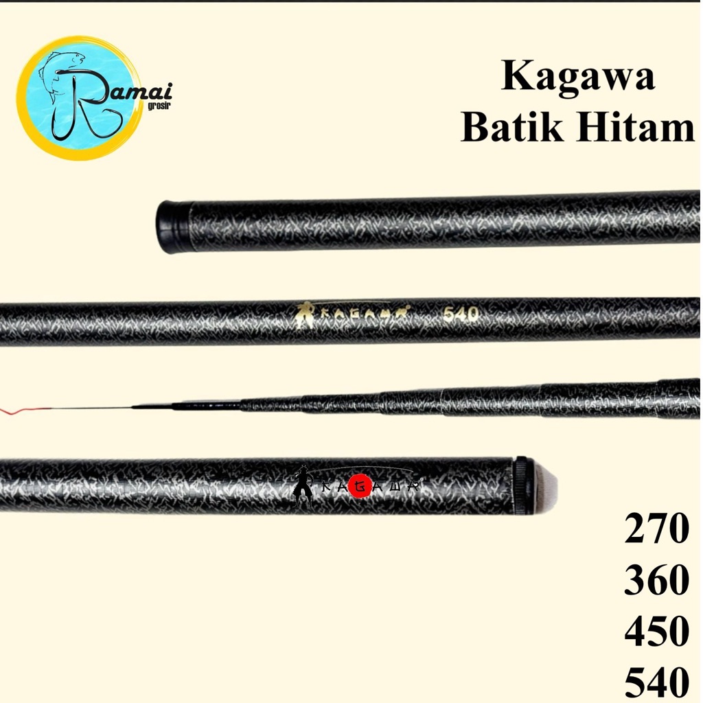 RAMAI PANCING Joran Tegek BATIK KAGAWA THUNDER Series HITAM DOFF Corak Petir ANTI PETIR - Gambar 3