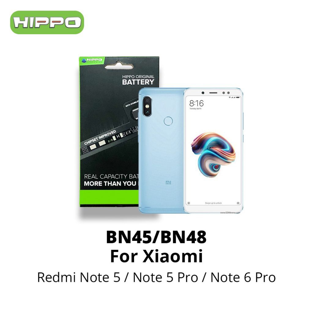 Hippo Baterai Baterry 100% ORI Baterai Xiaomi Redmi Note 5 / Redmi Note 5 Pro / Redmi Note 6Pro BN45 / BN48 / 4000MAH Original Batere Premium Batu Batre Batrai Handphone Garansi Resmi