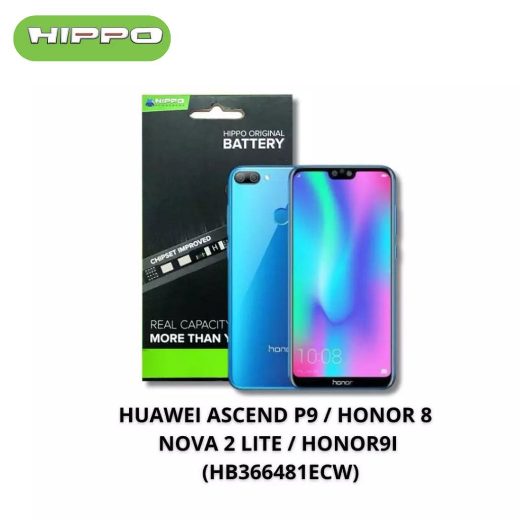 Hippo Baterai HUAWEI HB366481ECW ASCEND P9 / HONOR 8 /NOVA 2 LITE / HONOR 9I 3000mAh Original Battery Batere Batrai