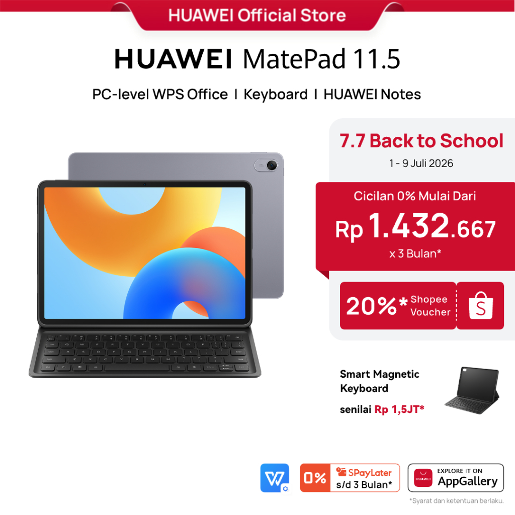 7.7 Voucher s d 20% HUAWEI MatePad 11.5-inch Tablet PC-level WPS Office Keyboard HUAWEI Notes