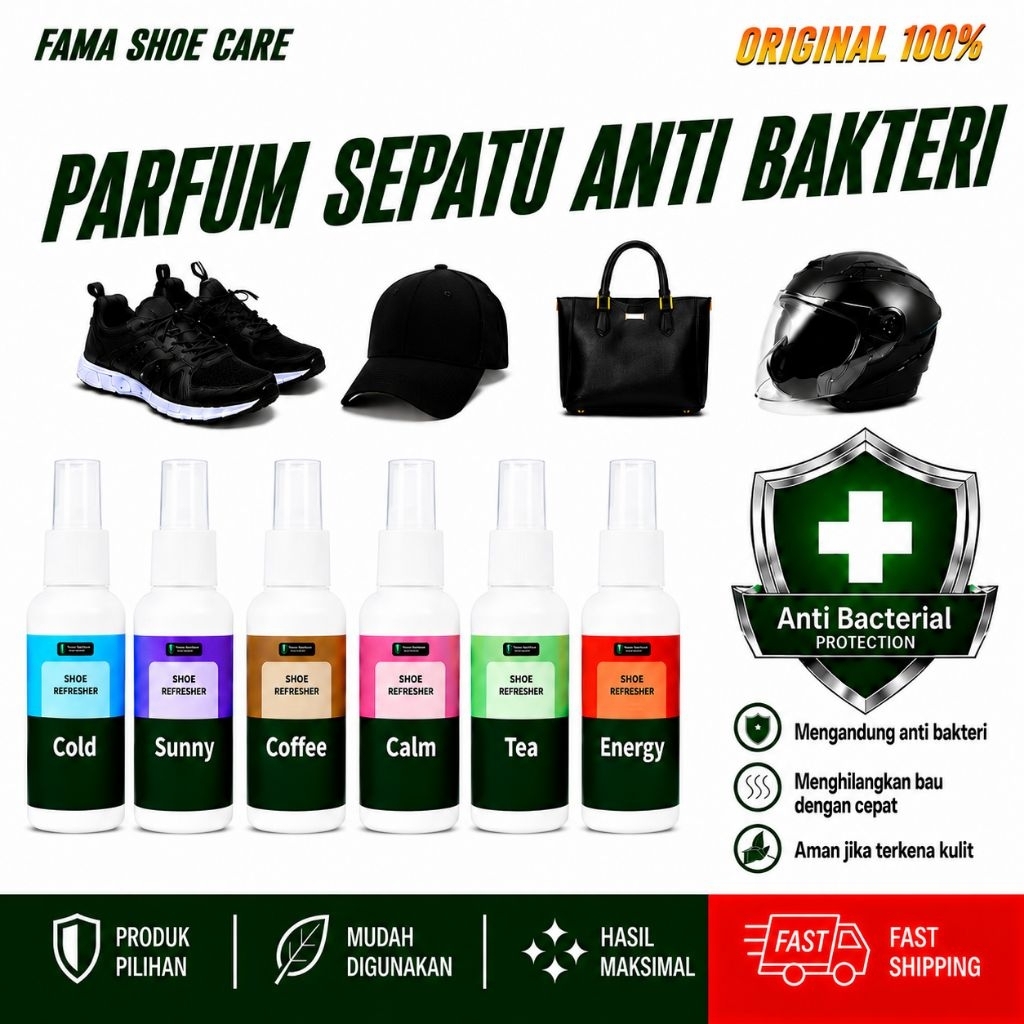 FAMA-Parfum Sepatu-Anti Bakteri-Pewangi Sepatu-Pengharum Sepatu -parfum helm-parfum topi-parfum tas-fama shoe cleaner-fama shoes cleaner-fama shoe care