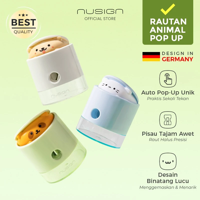 Nusign Bouncy Pet Pencil Sharpener / Rautan Animal Pop Up ENS073