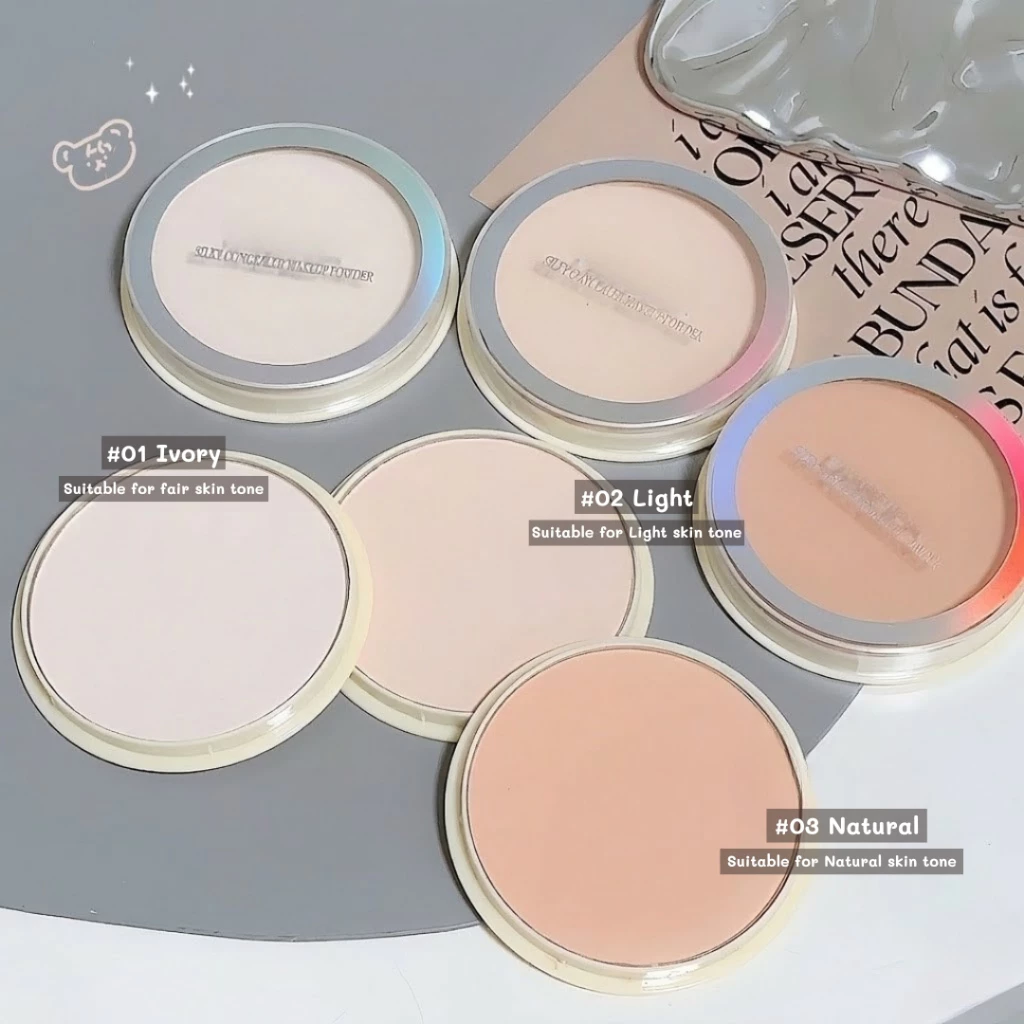 Concealer Makeup Powder Natural Soft Oil Control Hide Pores Matte 10g Bedak Padat Tahan Lama Murah 225 - Gambar 4