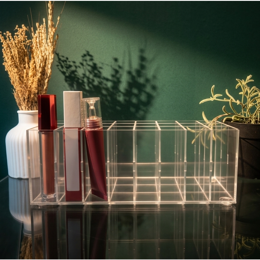 Tempat Makeup kosmetik akrilik 24 lobang - Gambar 2