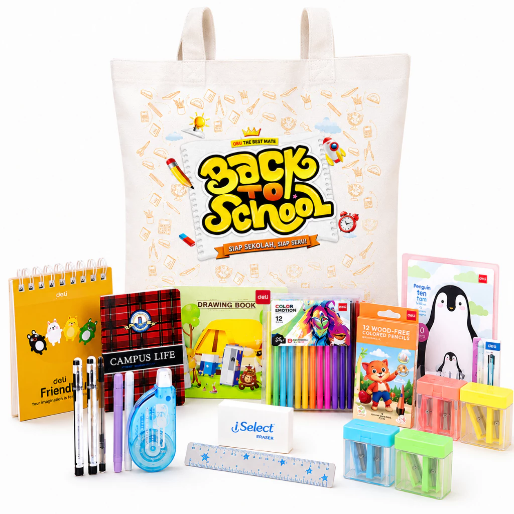 Deli x Cicimaksan Exclusive Launch Paket Alat Tulis Lengkap 15in1 + FREE TOTEBAG - Gambar 2