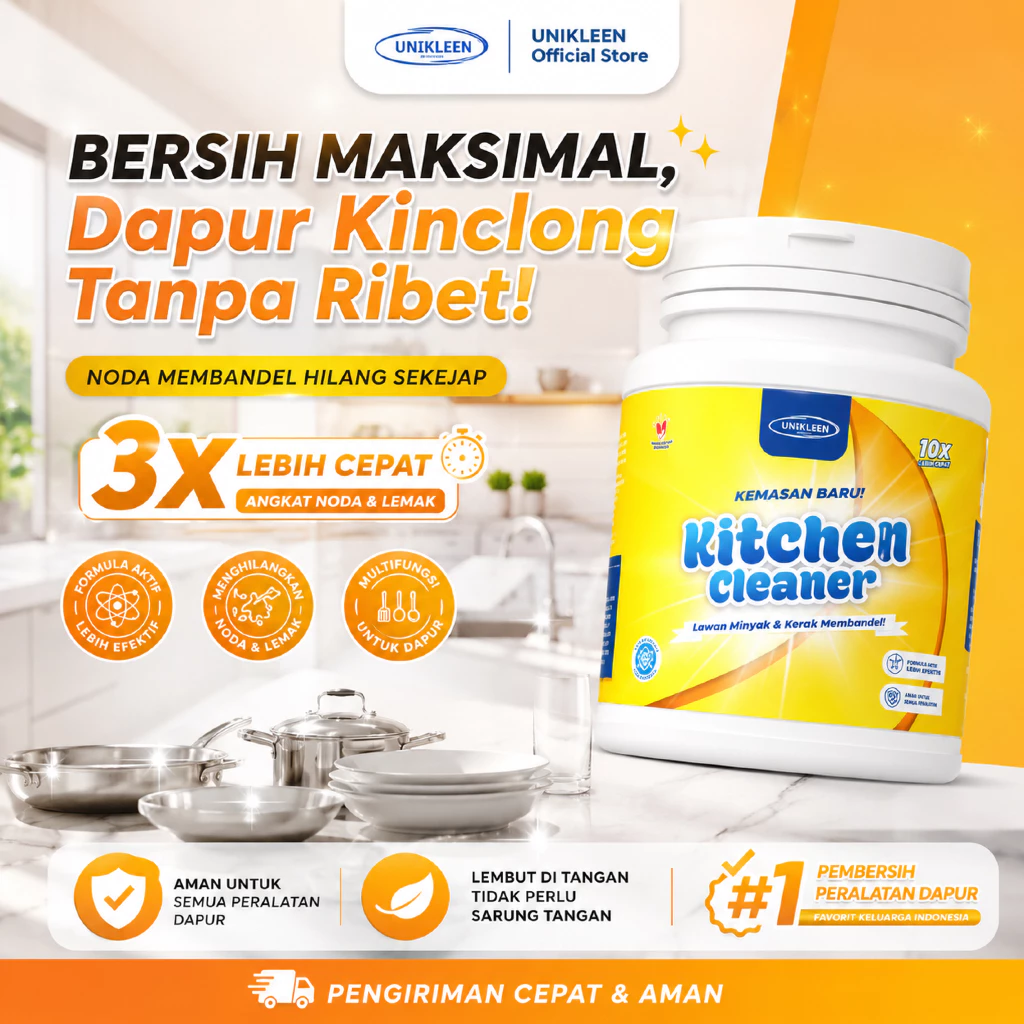UNIKLEEN penghilang noda peralatan dapur / penghilang kuning blender / kitchen cleaner / pembersih peralatan dapur viral / kotoran membandel / panci / katel wajan
