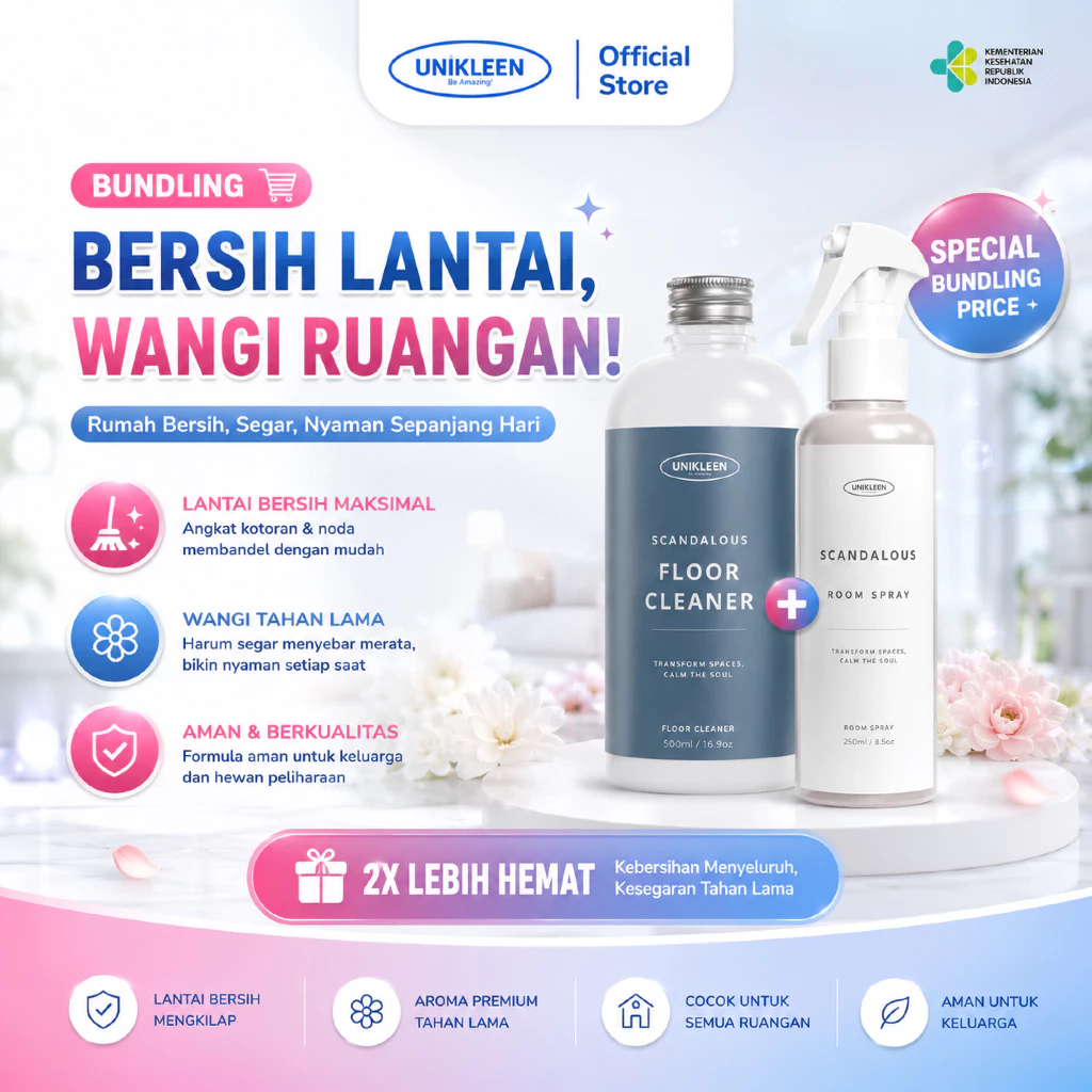 Paket Pewangi dan Pembersih Lantai UNIKLEEN Antibacterial dengan Aroma Eksklusif