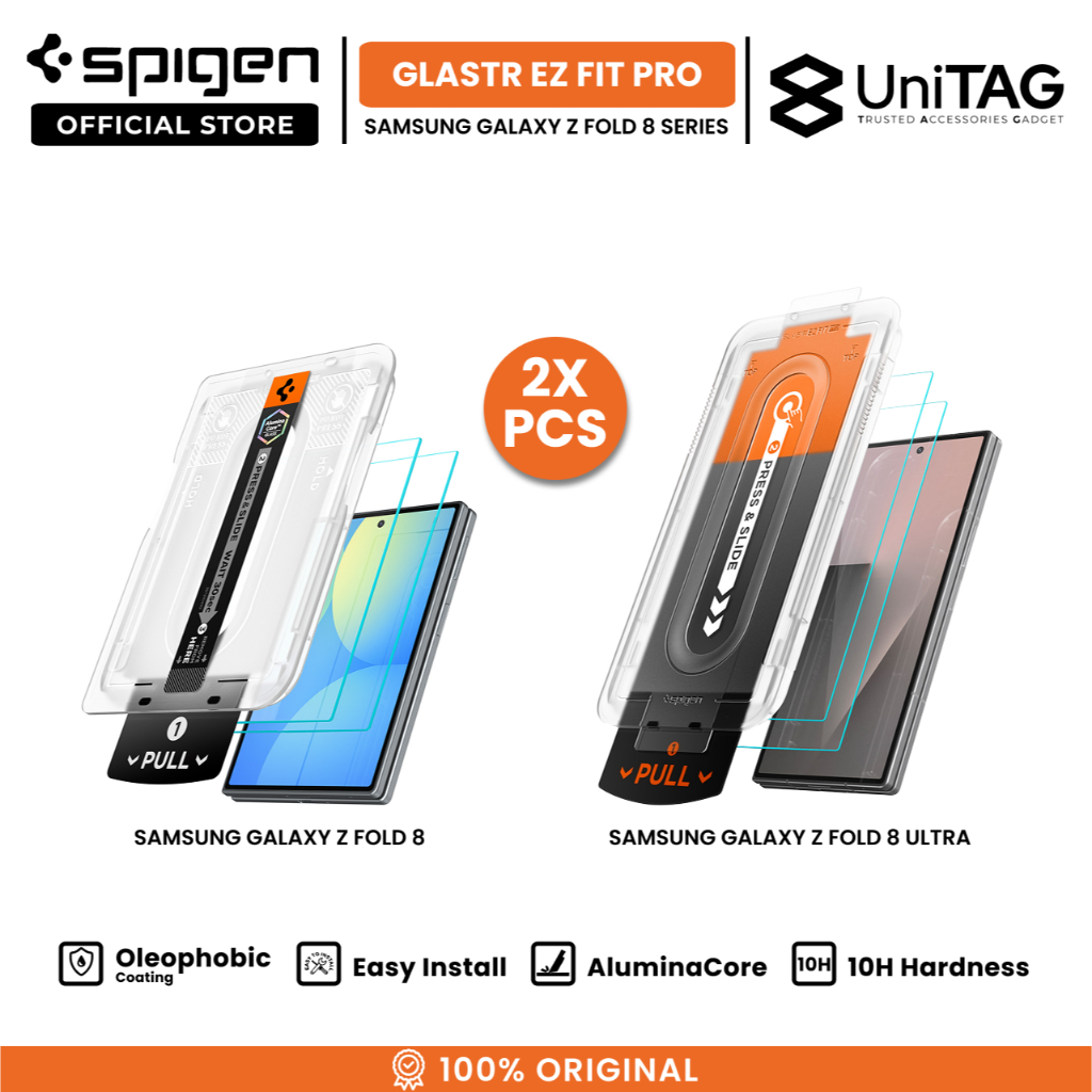 SPIGEN Tempered Glass for Samsung Galaxy Z Fold 8 Ultra GlastR Ez Fit Pro HD Easy Install Tray Clear Screen Protector - Gambar 2