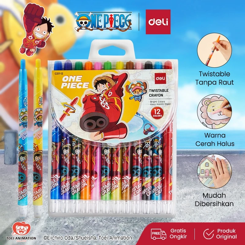 Deli x One Piece Twistable Crayon 12/24 Warna EC217