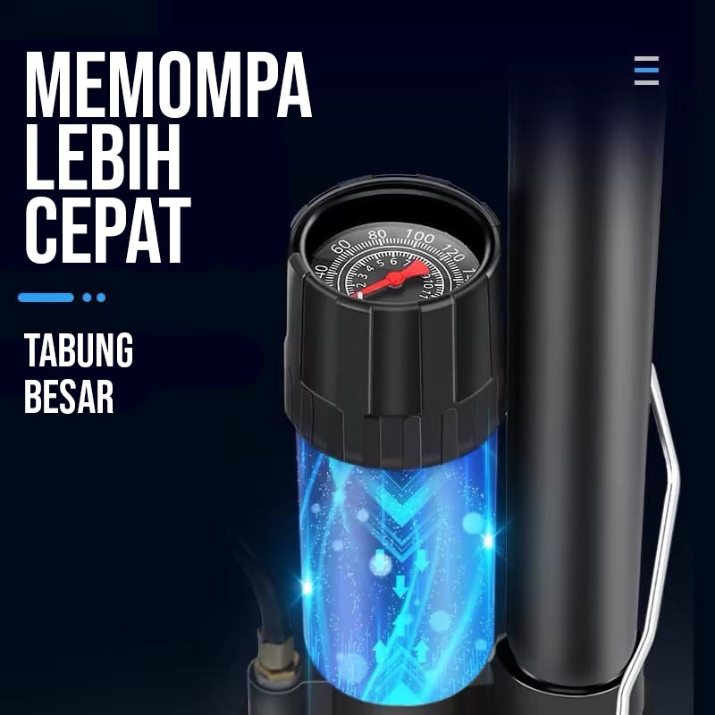 Pompa Ban Motor 160PSI Portable Multifungsi CAB 60CM Kompatibel Ban Motor Bola - Gambar 3