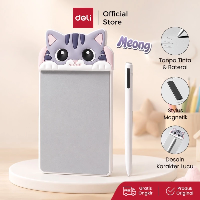 Deli Papan Tablet Tulis Anak / Inkless Writing Whiteboard Design Lucu 7.5 Inch MQ166 MQ167