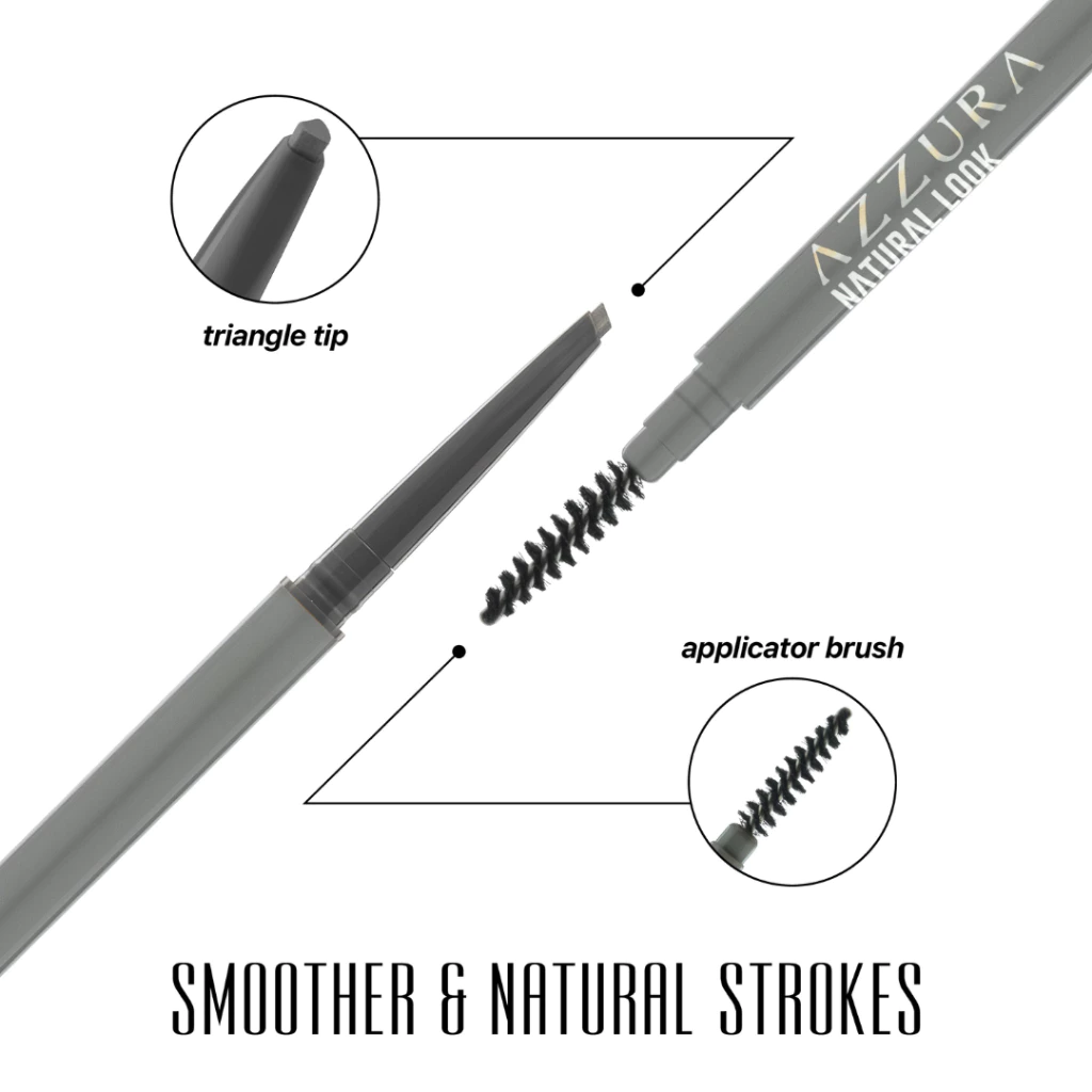 AZZURA Eyebrow Pencil Matic -Ash Black -Dark Brown - Medium Brown - Gambar 2
