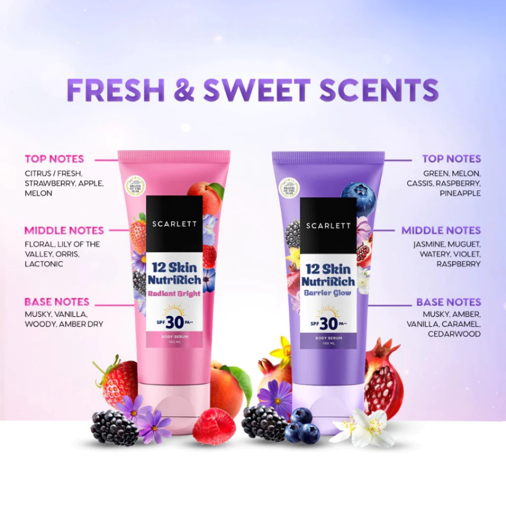 SCARLETT Superfood Body Serum SPF 30 PA++ / Radiant Bright, Barrier Glow -100ML / Distributor Cream Ori / - Gambar 2