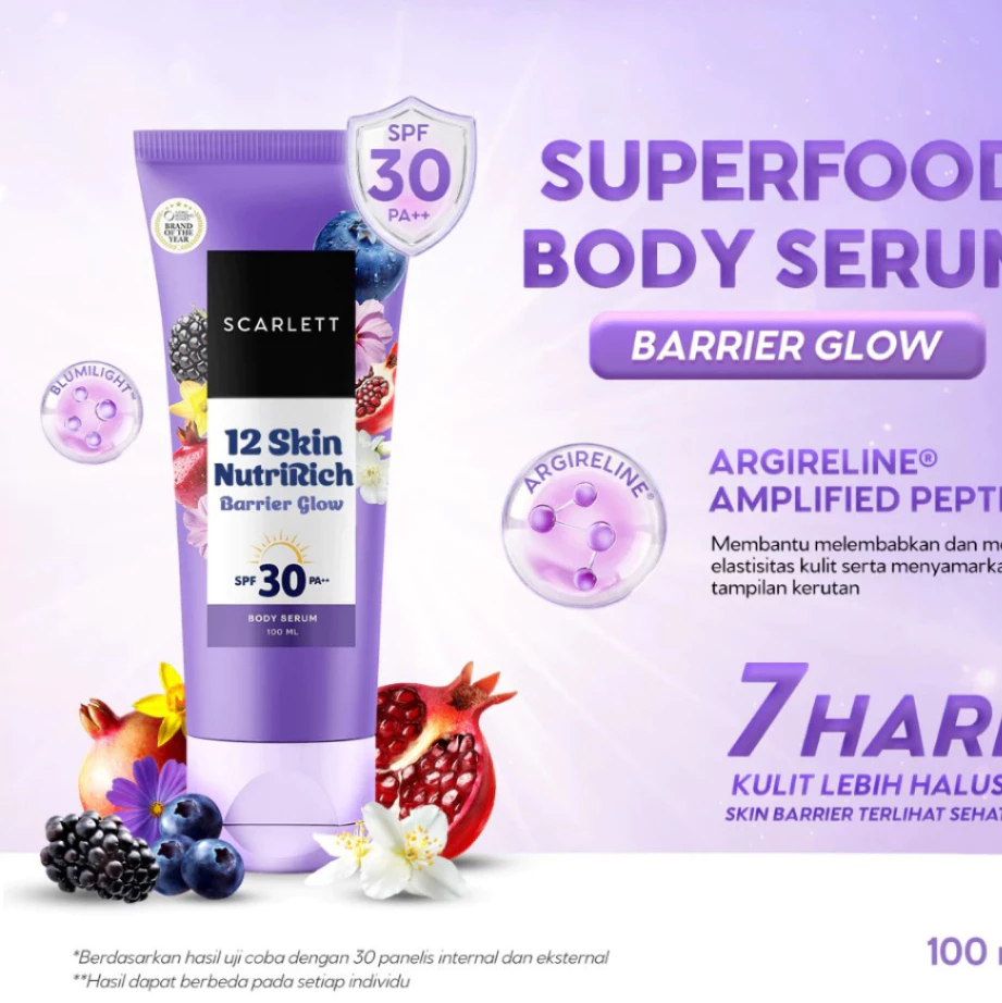 SCARLETT Superfood Body Serum SPF 30 PA++ / Radiant Bright, Barrier Glow -100ML / Distributor Cream Ori / - Gambar 4