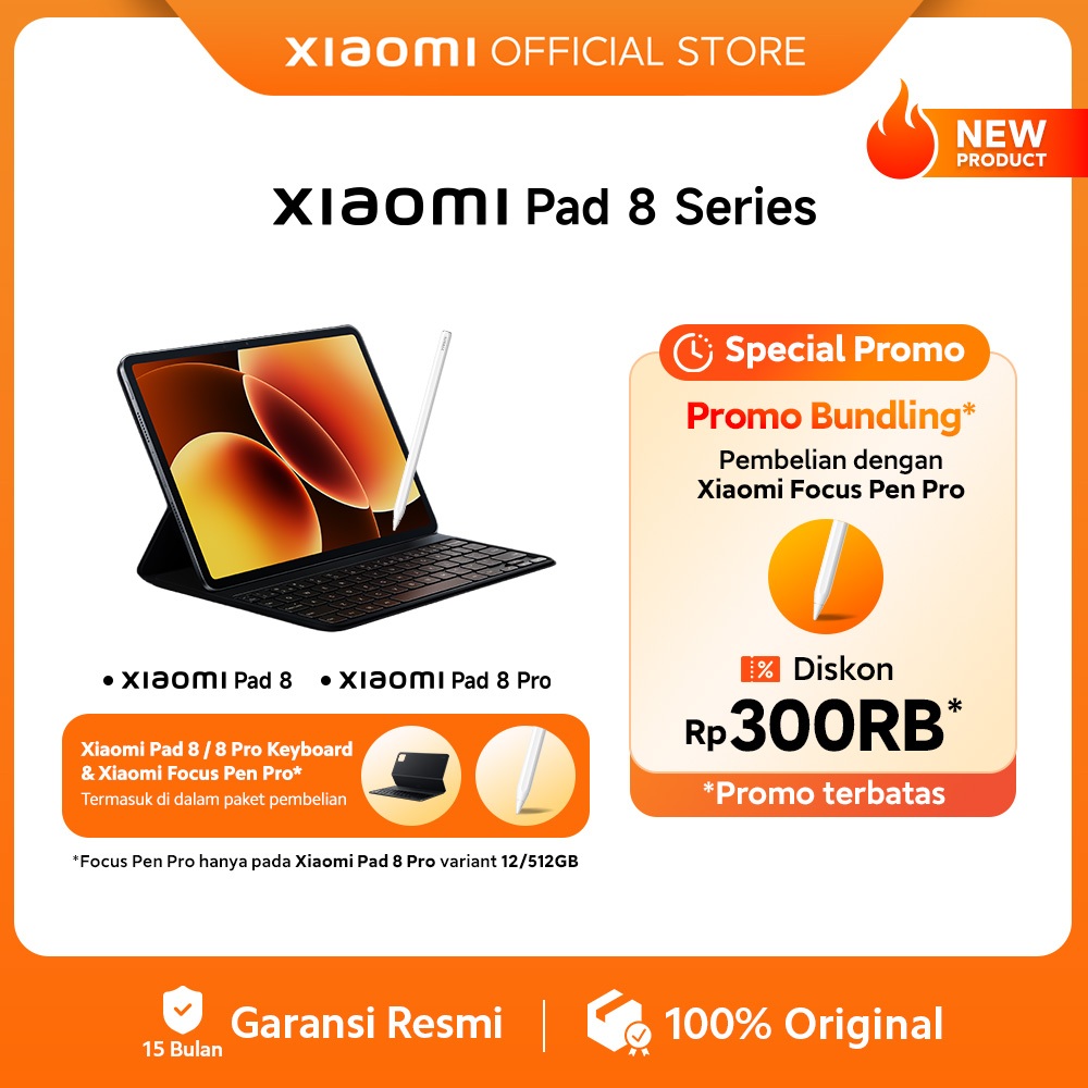 Xiaomi Pad 8 Series / Xiaomi Pad 8 Pro (8/256GB) (12/512GB) / Xiaomi Pad 8 (8/256GB) / Pengalaman produktivitas dengan WPS PC-Level / Chipset Snapdragon® 8 Series Mobile Platform / Baterai 9.200mAh HyperCharge / Tablet Android [Xiaomi Official Store]