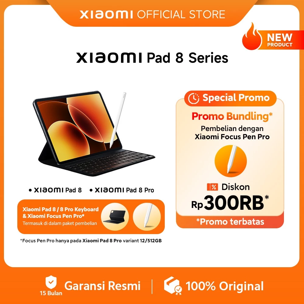 Xiaomi Pad 8 Series / Xiaomi Pad 8 Pro (8/256GB) (12/512GB) / Xiaomi Pad 8 (8/256GB) / Pengalaman produktivitas dengan WPS PC-Level / Chipset Snapdragon® 8 Series Mobile Platform / Baterai 9.200mAh HyperCharge / Tablet Android [Xiaomi Official Store]
