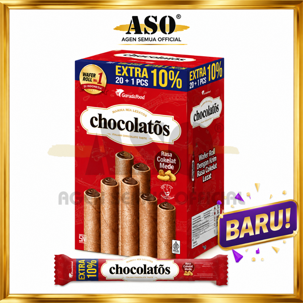 Gerry Chocolatos Waffer Roll 13gr all variant BOX ( ISI 21 pc) PROMO !!! - Gambar 2