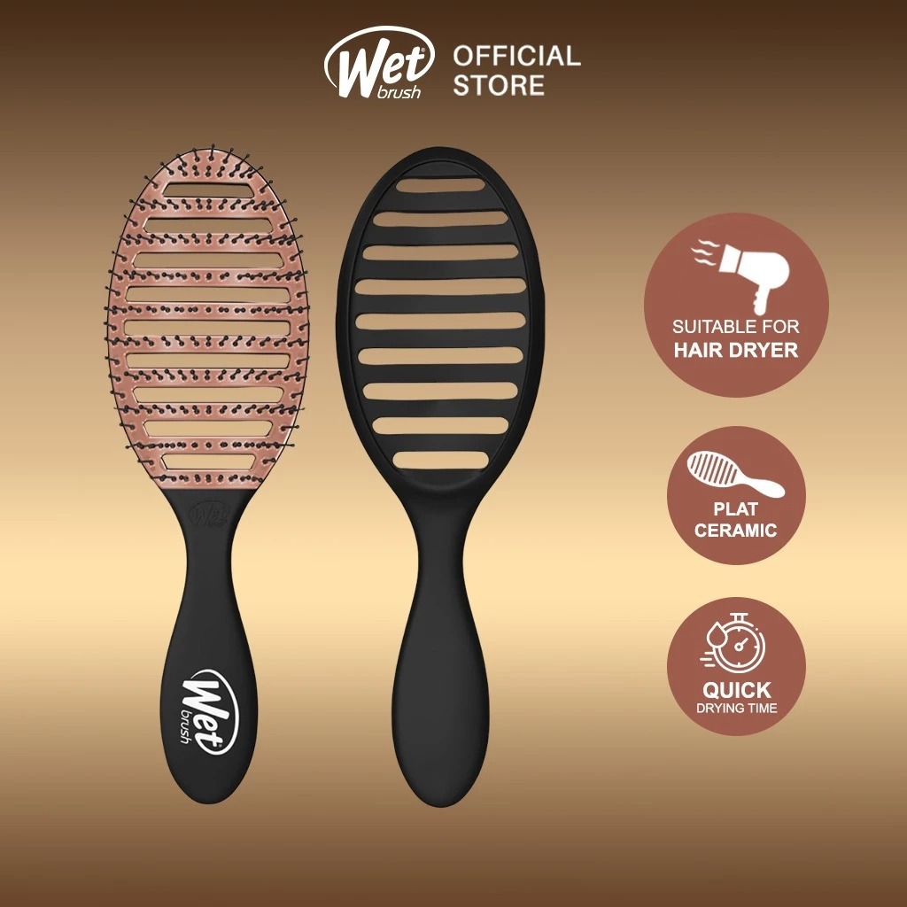 Wet Brush Speed Dry Ceramic Sisir Blow Drying Open Vented - Gambar 2