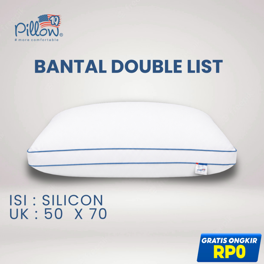 109 Pillow - Bantal Tidur Hotel Jumbo Double List - Isi Silikon Grade A - Ukuran 50x70 cm - Gambar 3