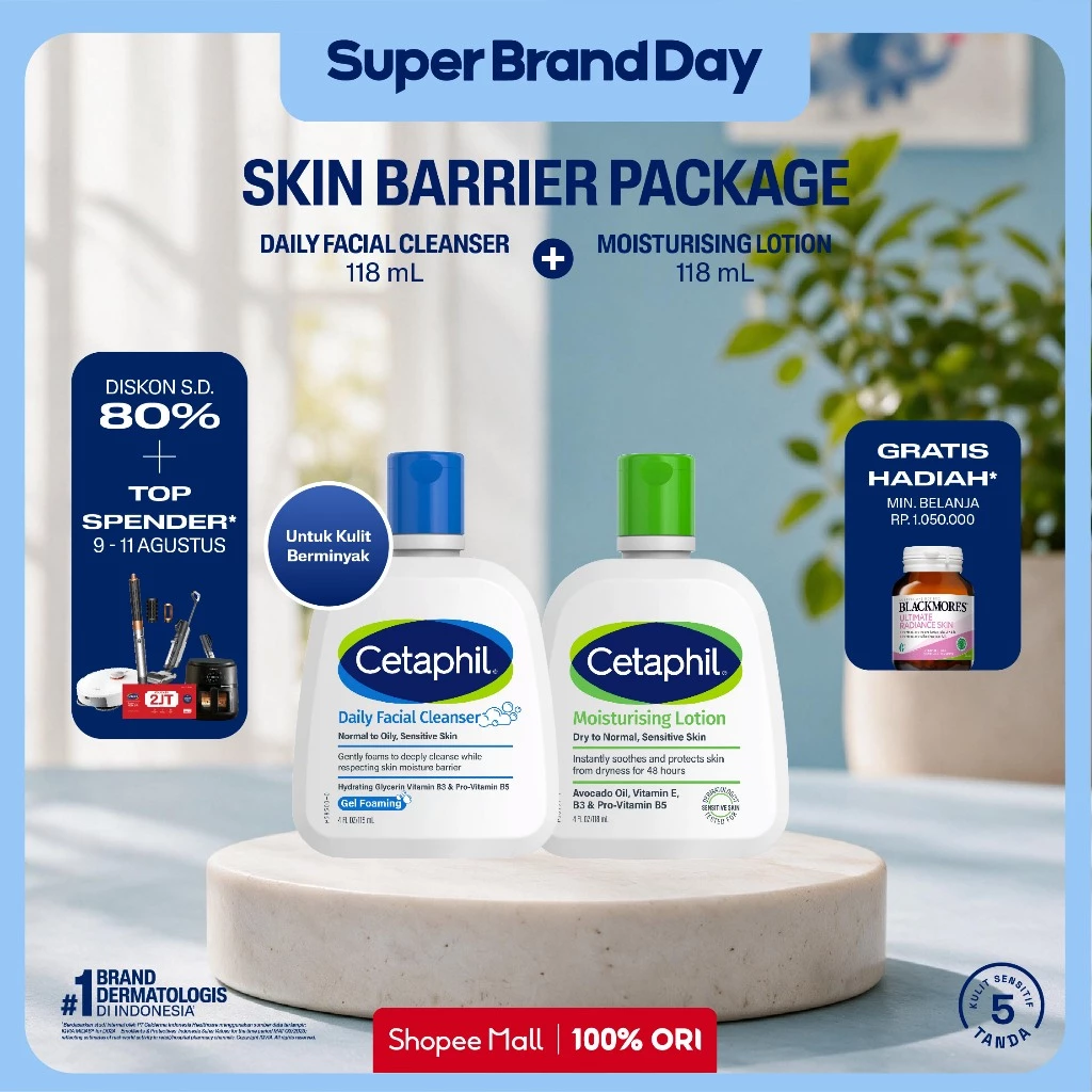 Cetaphil Daily Facial Cleanser 118ml + Moisturizing Lotion 118ml