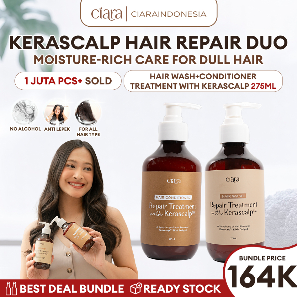 Ciara Hair Wash & Conditioner Repair Treatment With Kerascalp Kondisioner rambut rusak conditioner rambut bercabang rambut patah conditioner rambut rusak rambut ketombe conditioner hair fall shampo rambut kering hair wash sampo rambut rusak shampo ketombe