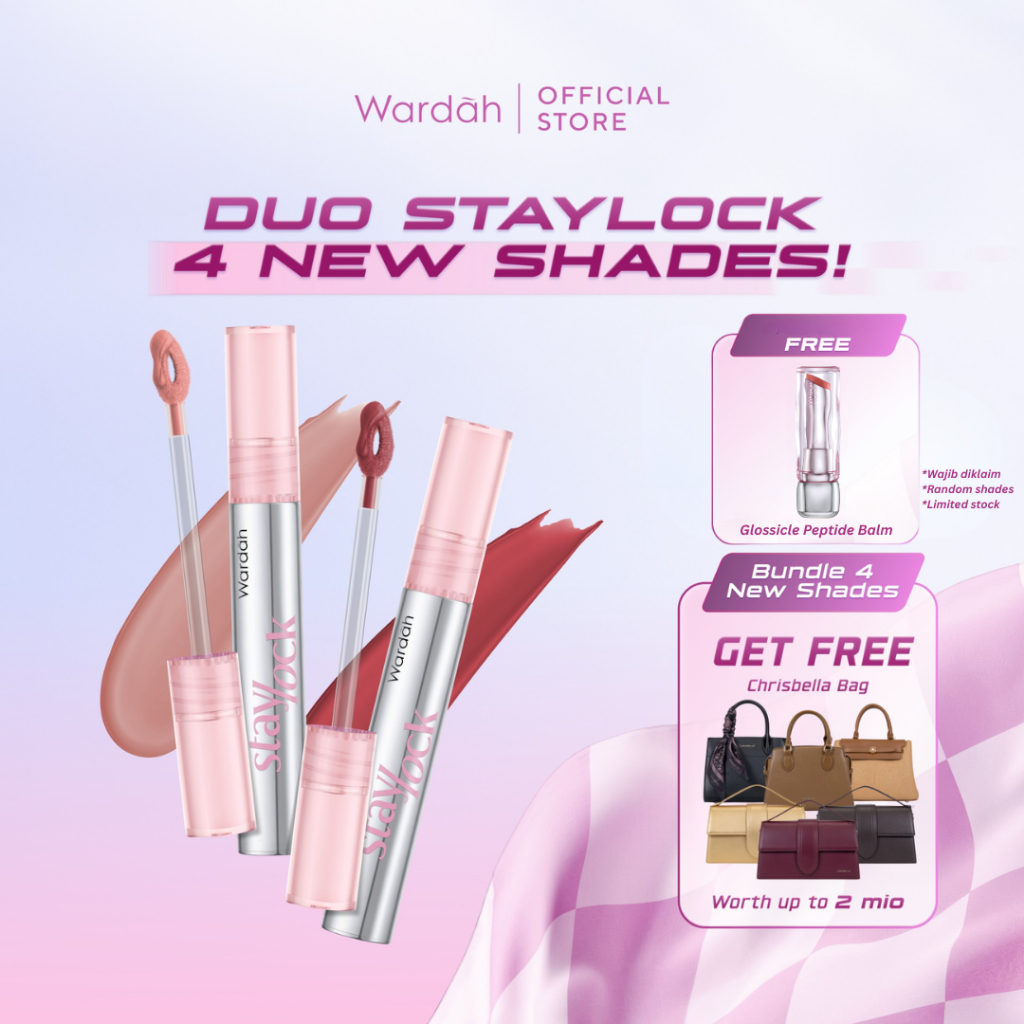 NEW SHADES ! DUO Wardah Staylock Lip Matte-Ombre StaylockxGlasting Liquid Lip-Duo Wearable Long lasting Lip Cream,Real Life Approved!-Lip Matte Ringan Nyaman Smooth FoodproofWaterproof Lipstick Lipcream IntenseTransferproof Tahan Lama Hingga 20jam*-Makeup