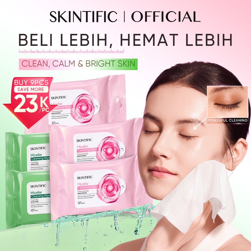 [Buy 5 Save More] Skintific Micellar Wipes 10 Sheets Niacinamide & Centella Care