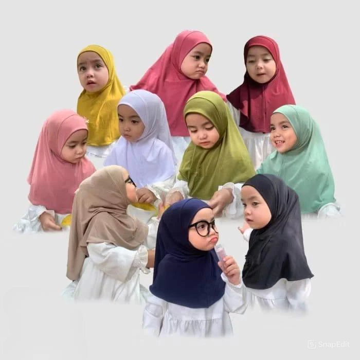 [DISA kids] Khimar Dagu Anak /Bergo Dagu Malay kids /Hijab Anak Dagu Malay 3-12th