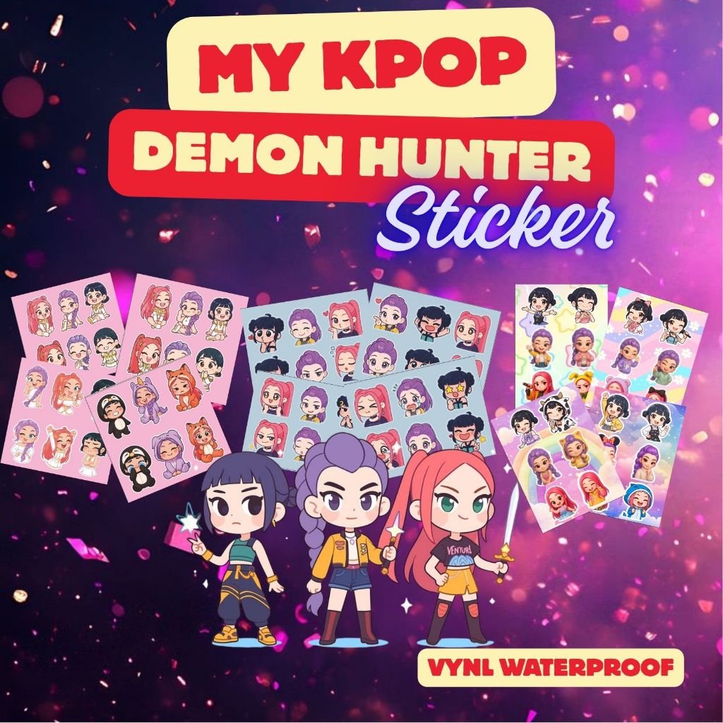 Sticker Kpop Demon Hunter Huntrix Vynl Waterproof | Shopee Singapore