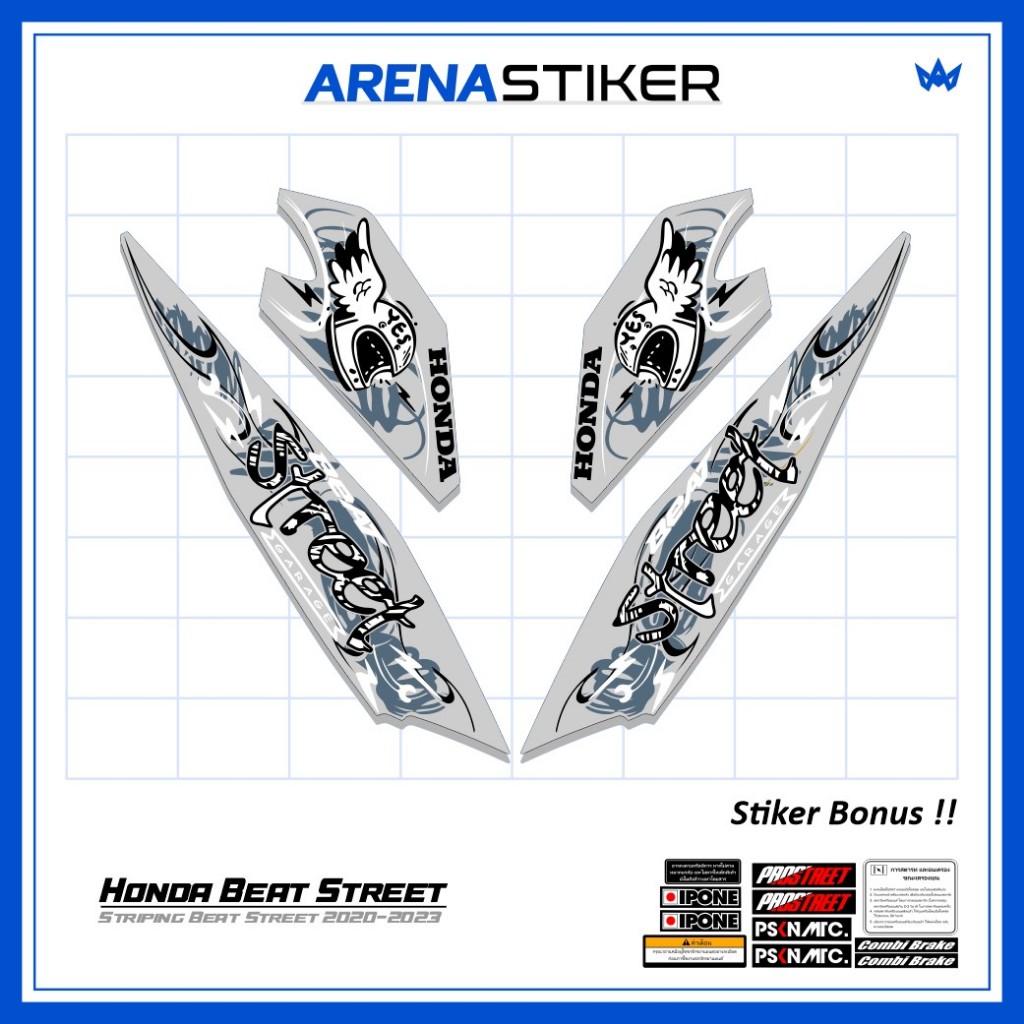 BSD06c Honda Striping Stickers BEAT Street New deluxe 2020 2021 2022 ...